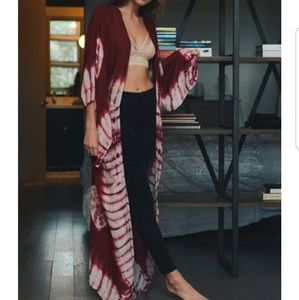 Red tie dye kimono